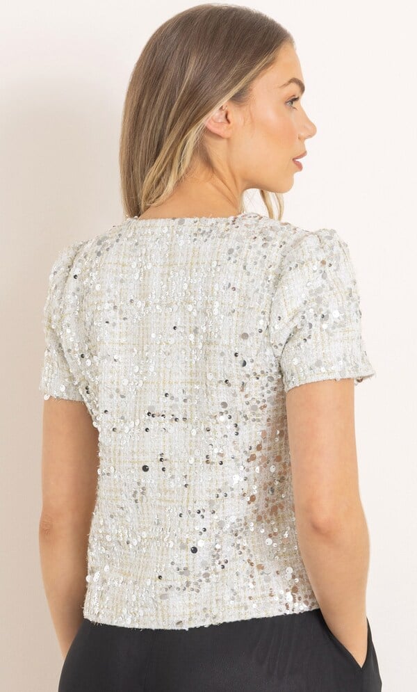 Sequinned Short Sleeve Jacket
