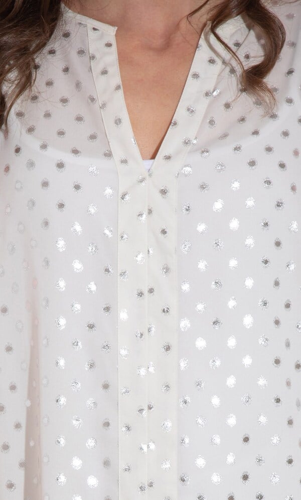 Foil Spot Printed Chiffon Top