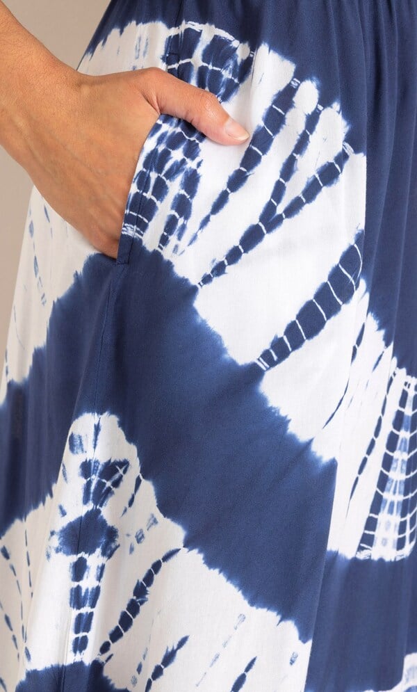 Tie Dye Cold Shoulder Midaxi Dress