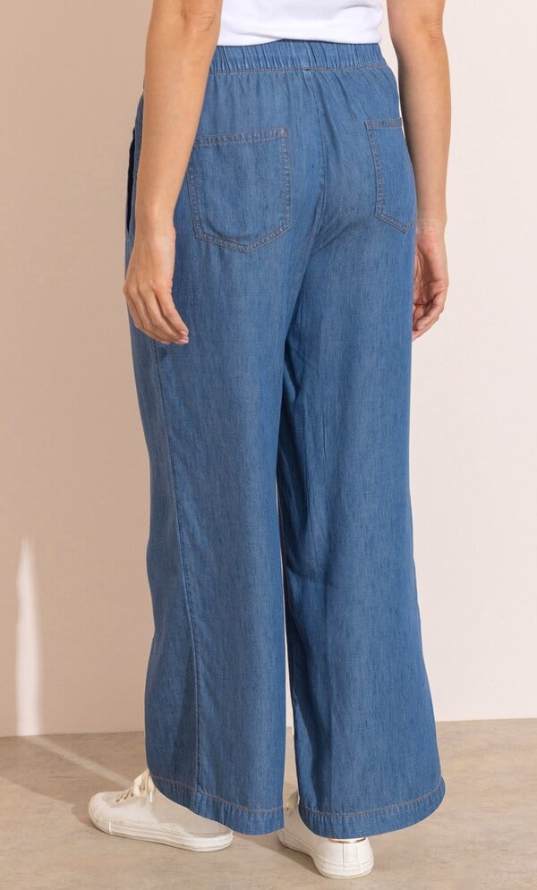 Wide Leg Pull On Trousers