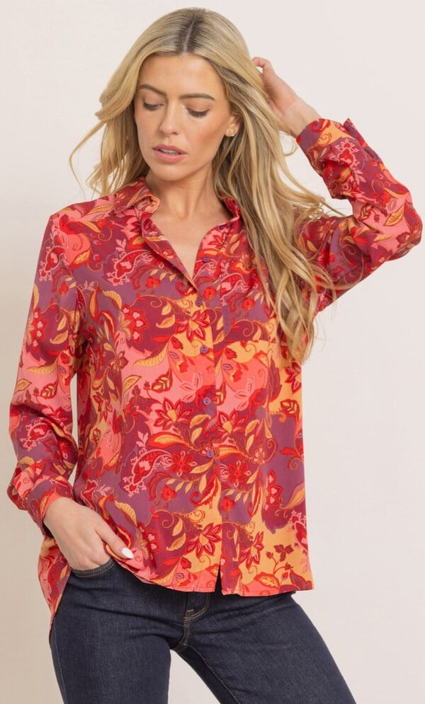 Paisley Printed Long Sleeve Shirt