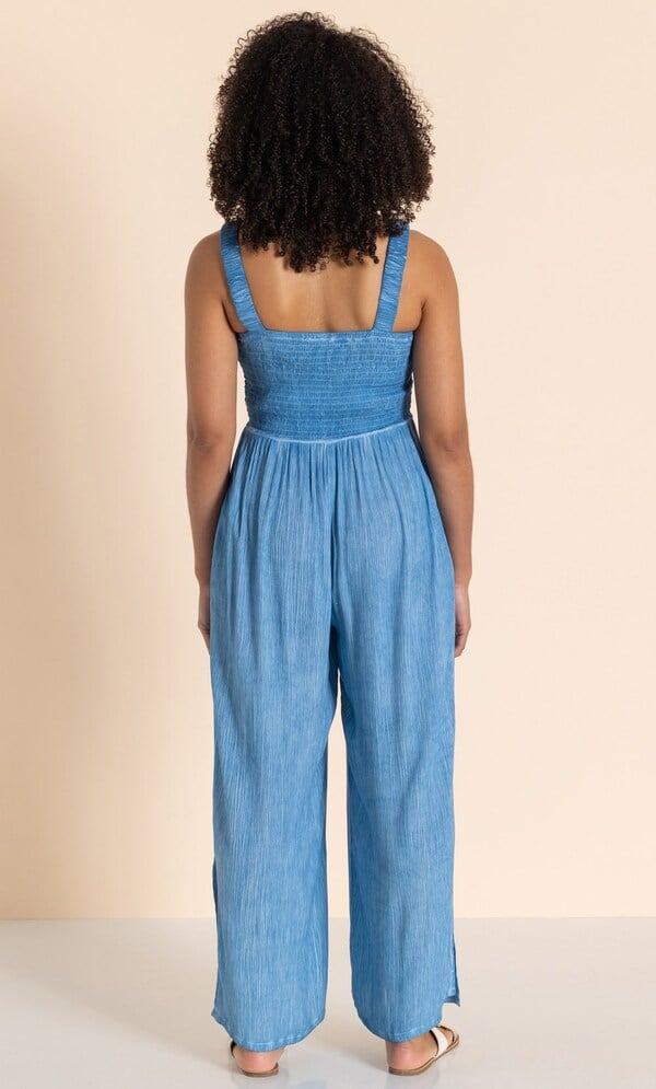 Wide Leg Crinkle Jumpsuit