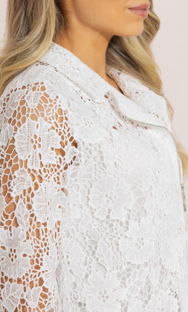 Floral Lace Biker Jacket