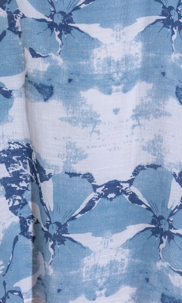 Printed Layered Dip Hem Sleeveless Dress
