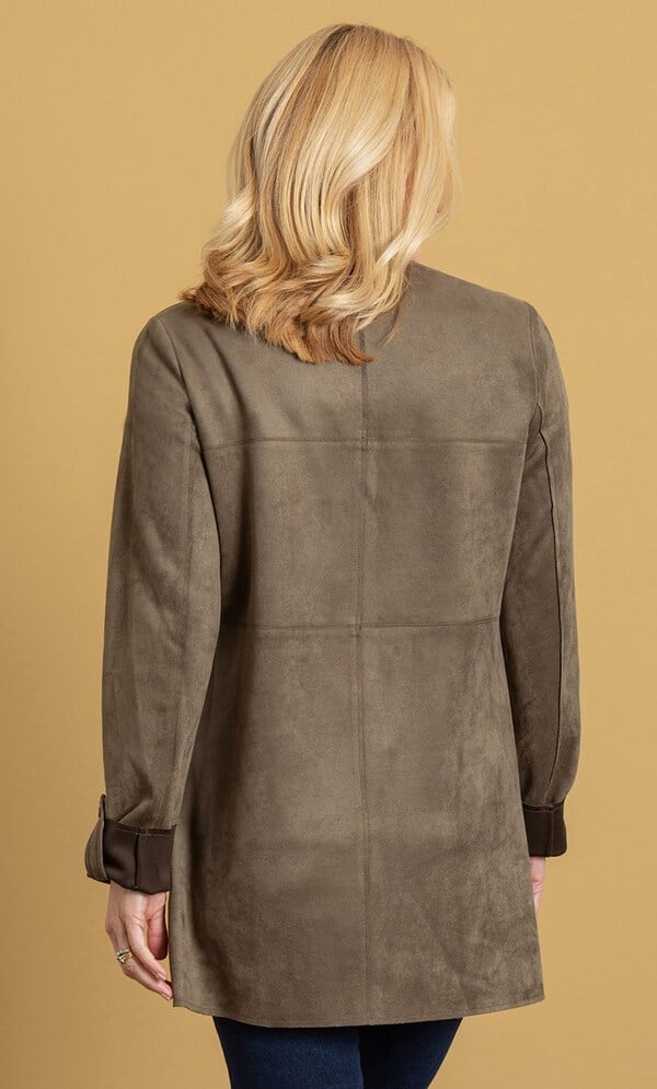 Anna Rose Patch Pocket Suedette Jacket
