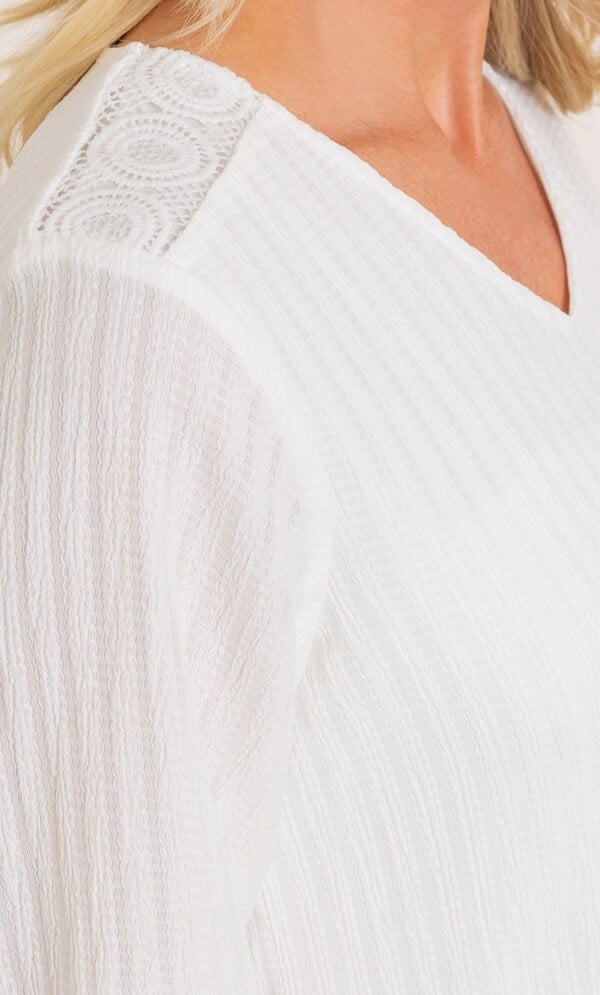 Anna Rose Textured Long Sleeve Top