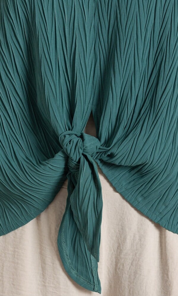 Textured Tie Hem Top