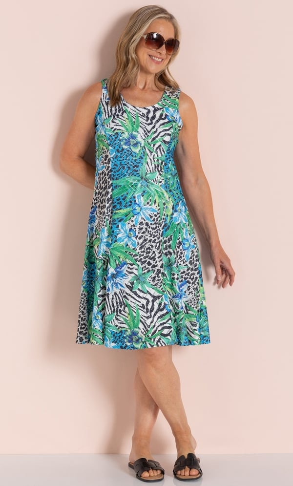 Anna Rose Sleeveless Printed Dress