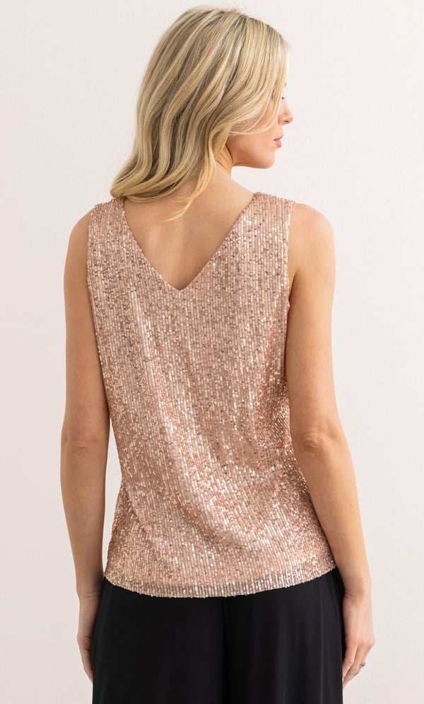 Sleeveless Sequin Mesh Top