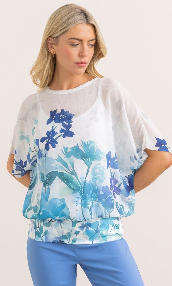 Embellished Printed Top