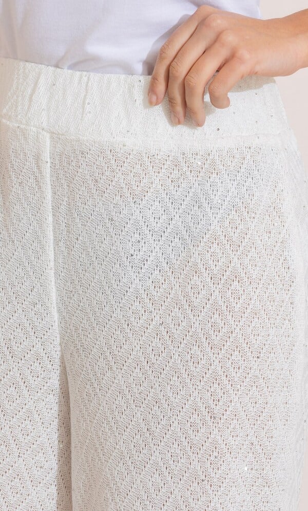 Sequin Knitted Wide Leg Trousers