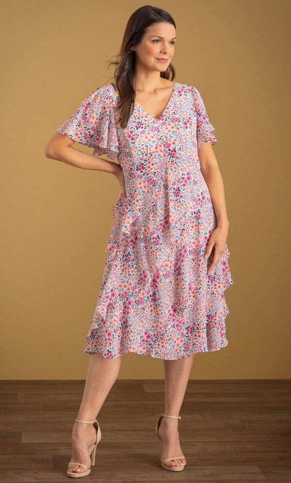 Garden Printed Tiered Dress