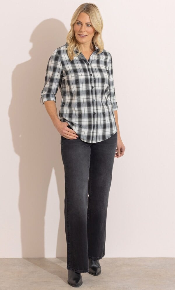 Anna Rose Embellished Checked Shirt