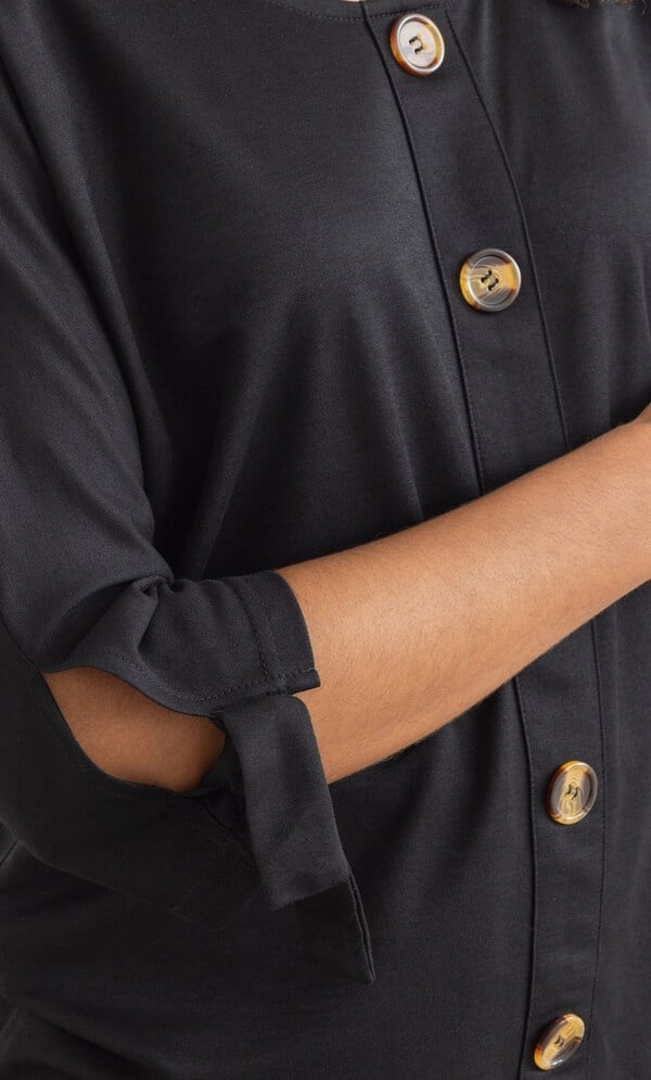 Tie Cuff Stretch Top