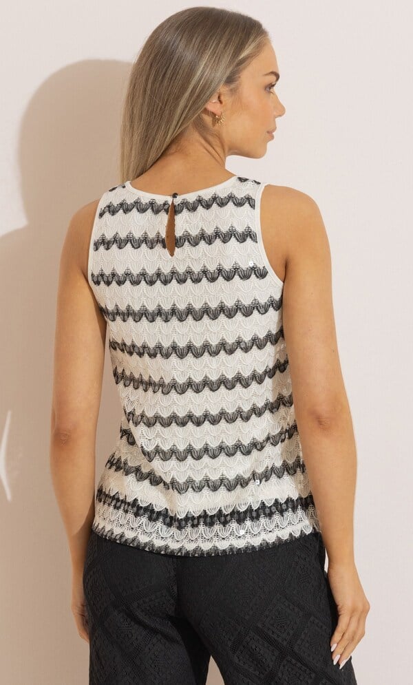 Sequin Crochet Sleeveless Top