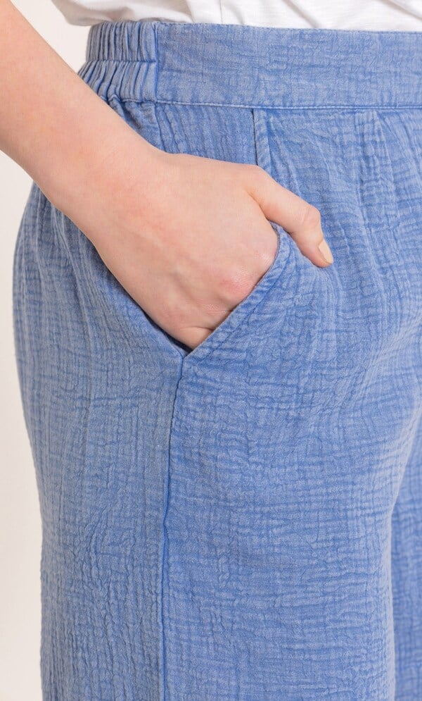 Pull On Stone Wash Cotton Shorts
