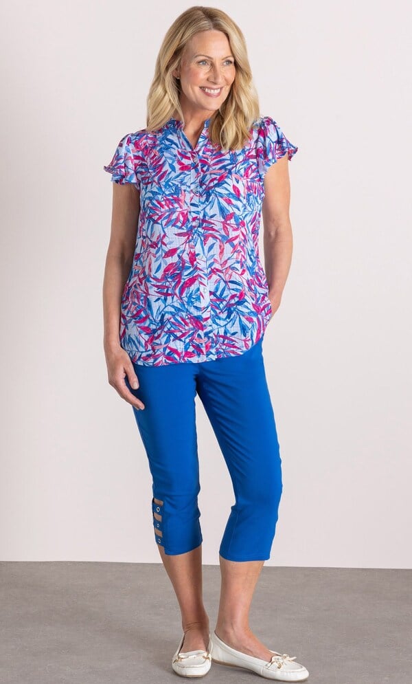 Anna Rose Leaf Printed Blouse