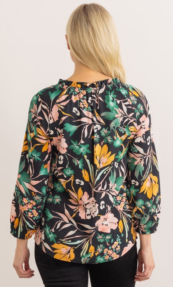 Garden Print Raglan Sleeve Top