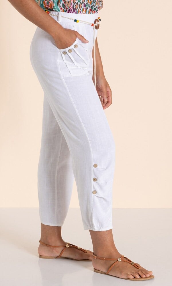 Linen Blend Relaxed Fit Trousers