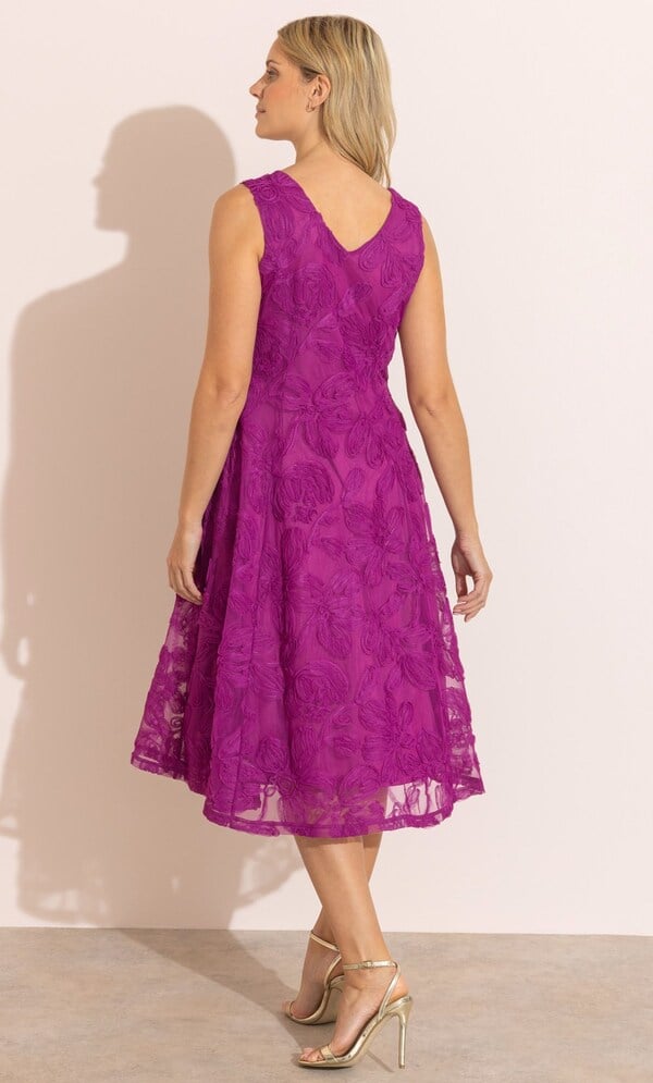 Floral Mesh Midi Dress