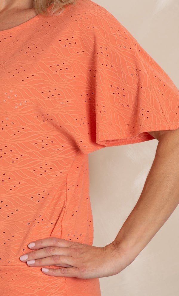 Textured Short Sleeve Jersey Top