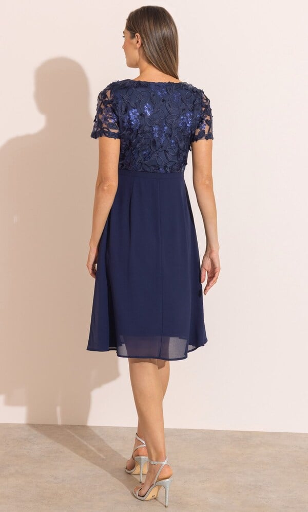 Sequin Embroidered Midi Dress