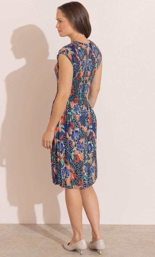 Garden Print Pleated Dress