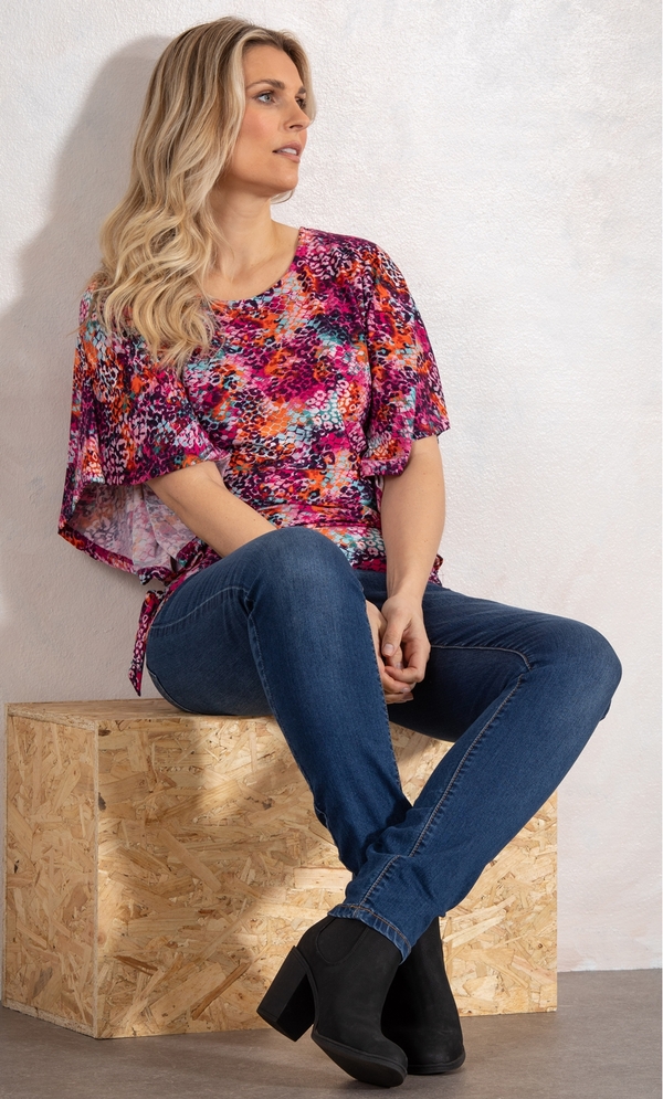 Multi Print Top With Side Ties