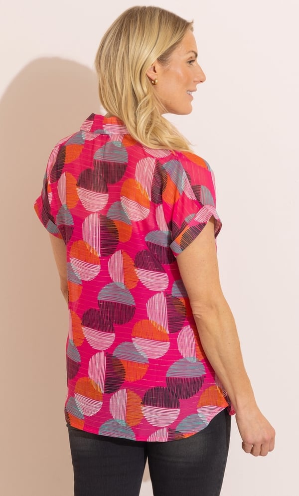 Anna Rose Printed Shimmer Top