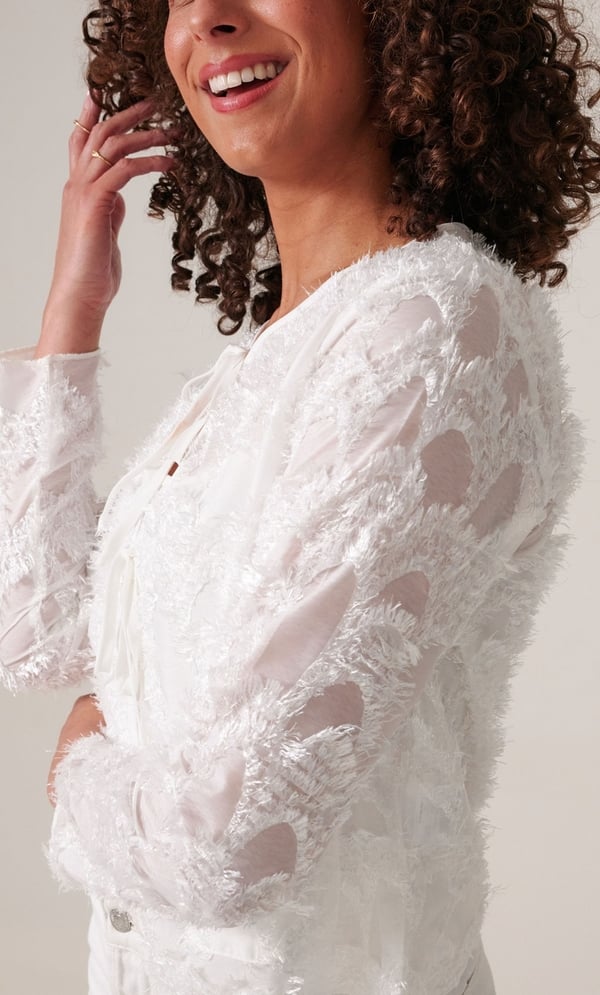 Feathered Design Tie Front Cover Up