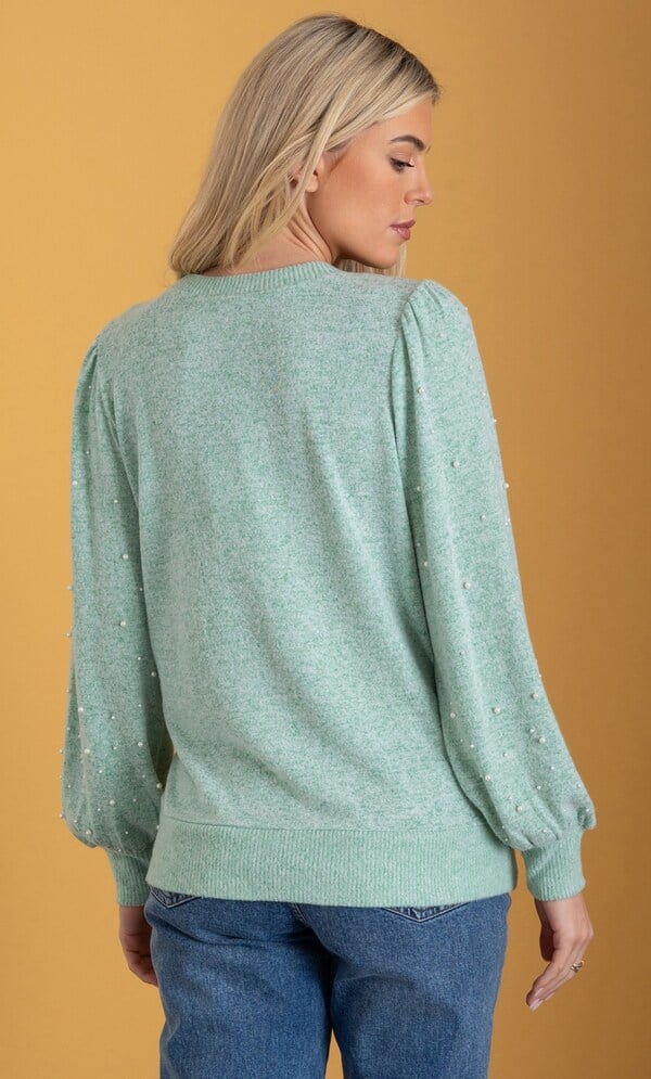 Embellished Blouson Sleeve Jumper