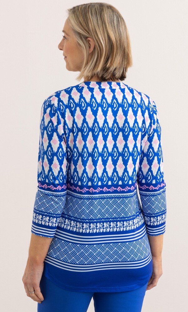 Anna Rose Printed Notch Neck Top
