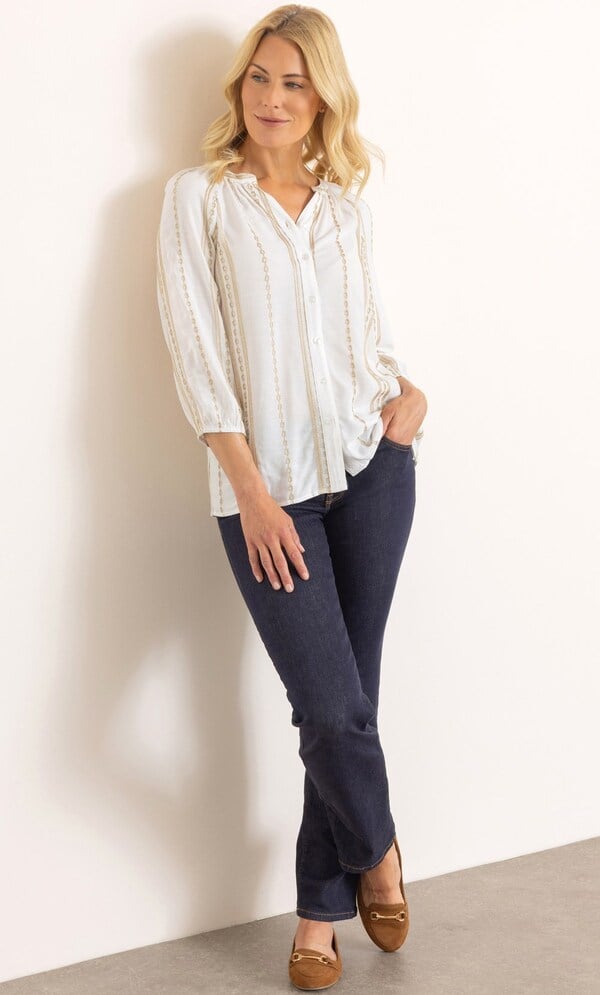 Lurex Chain Embroidered Blouse