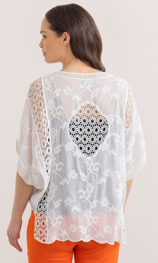Crochet Trim Cotton Cover Up