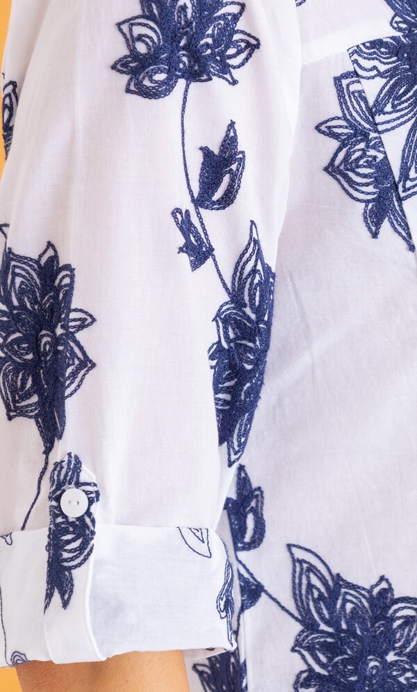 Floral Embroidered Cotton Top