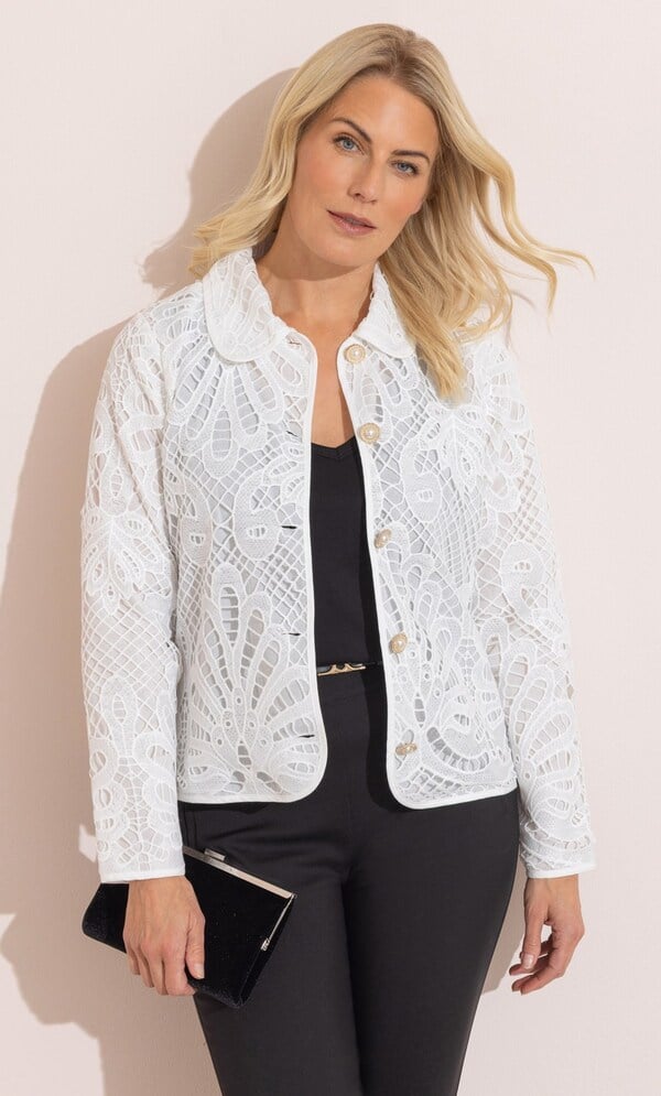 Crochet Lace Button Jacket