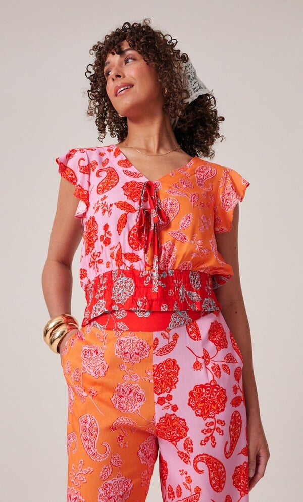 Paisley Printed Cropped Top