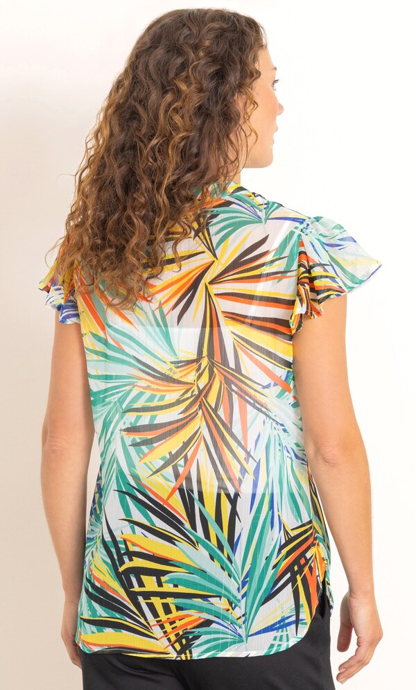 Anna Rose Printed Blouse With Lurex Stripes
