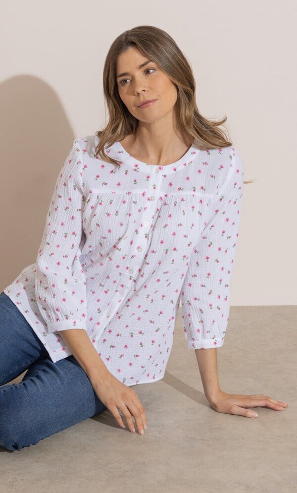Floral Printed Cotton Blouse