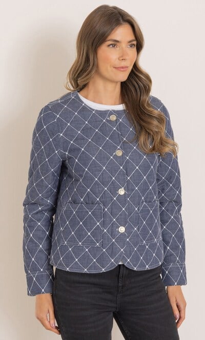 Quilted Button Cotton Jacket