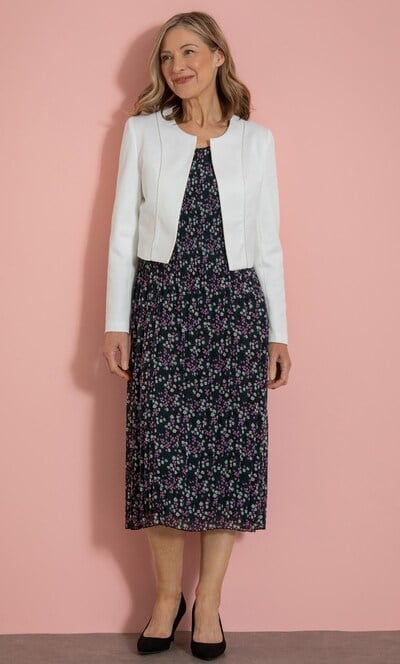 Anna Rose Textured Open Front Jacket
