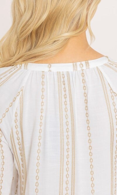 Lurex Chain Embroidered Blouse