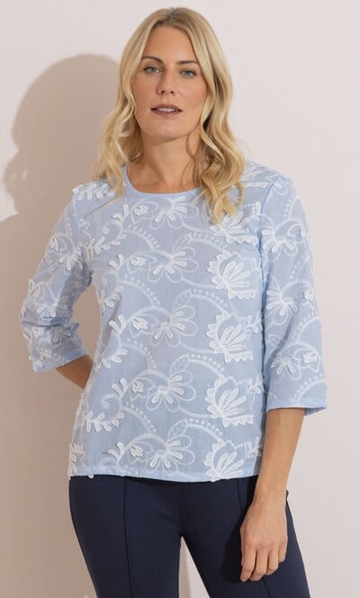 Anna Rose Embroidered Floral Top