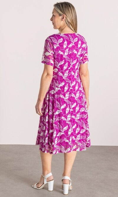 Anna Rose Printed Lace Panelled Dress