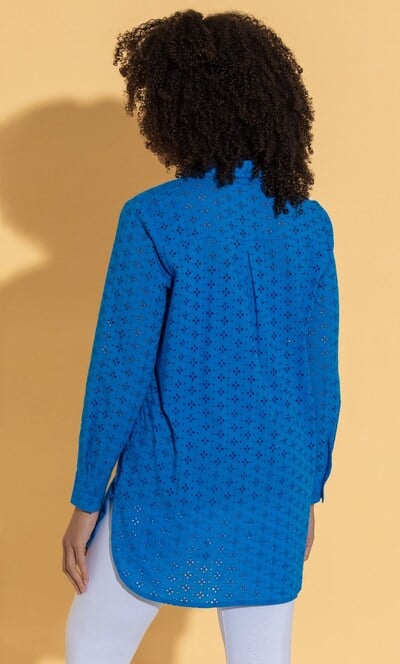 Embroidered Eyelet Cotton Shirt