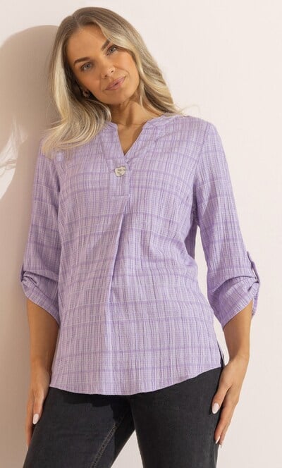 Crinkle Check Top