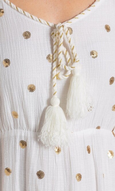 Strappy Circle Embellished Maxi Dress
