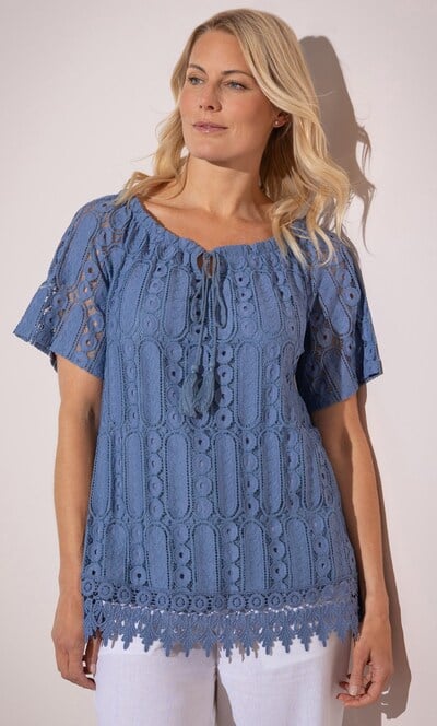 Short Sleeve Lace Top