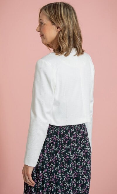 Anna Rose Textured Open Front Jacket