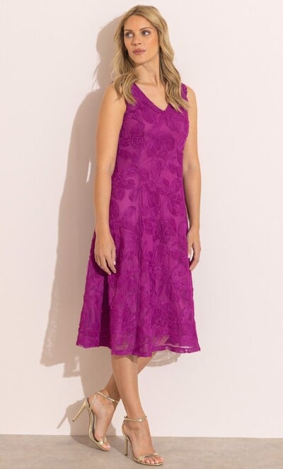 Floral Mesh Midi Dress
